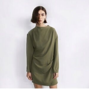 H&M Long Sleeve Olive Dress